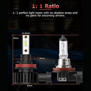 Auxiracer - H11 H9 H8 LED Headlight Bulbs, 60W 16000LM, 6500K White, 300% Brightness