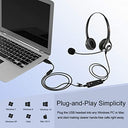 Wantek - USB Headset with Noise Cancelling Mic for Crystal Clear Chat