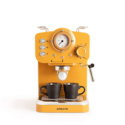 THERA RETRO / Mustard and Wood Espresso Coffee Machine