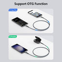 Sunguy - Short 1.5FT Micro USB to USB C Cable, Nylon Braided, OTG Compatible