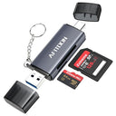 Afitdon 4-in-1 USB Card Reader - High Speed OTG Adapter for TF/microSD/SD