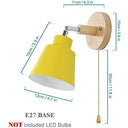 HWSY - Freely Rotatable Wooden Wall Light with Pull Switch for Indoor Use