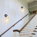 Idegu - Set of 2 Retro Vintage Wall Lights, Adjustable E27, Wooden & Metal Design