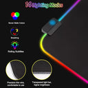 Realky - XXL RGB Gaming Mouse Mat with 14 Lighting Modes, Waterproof, Non-Slip
