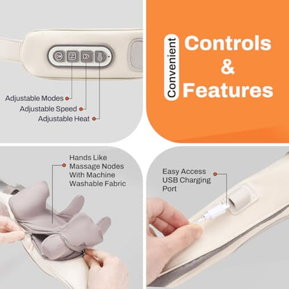 FORTHiQ - Hand-Like Neck Massager With Heat & Speed Control for Pain Relief