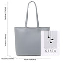 Meegirl - Simple PU Leather Tote Bag with Zip, Inner Pocket, Stylish Design