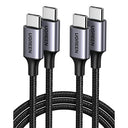 UGREEN - USB C to USB C Cable 6FT, 60W Nylon Braided Type C Cord 2-Pack