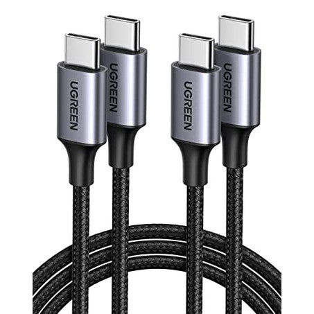 UGREEN - USB C to USB C Cable 6FT, 60W Nylon Braided Type C Cord 2-Pack