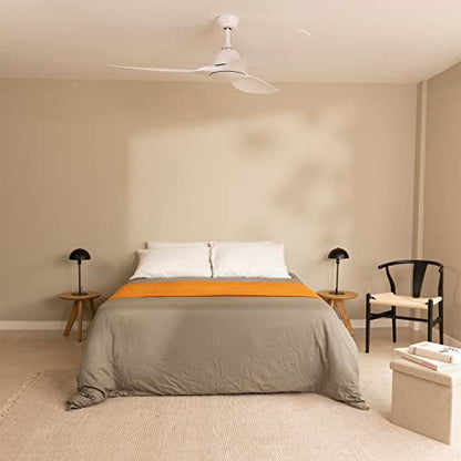 Create - Windsail White Ceiling Fan, Remote Control, Quiet AC Motor, Timer, 2 Sizes, Ø163 cm, 90W