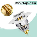 Homonic - Universal Sink Plug Replacement, Pure Copper, Double Seal, Fits 32-42 mm