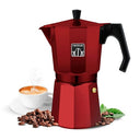 Cecotec Red Aluminium Coffee Maker - 12 Cups, Ergonomic Handle