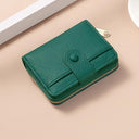 Anywn - Women's Small Soft Leather Purse with Large Zip Coin Compartment, Deep Green, 5 Card Slots, Compact Design