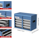 LARBANKE Portable 4-Drawer Metal Tool Box with Top Storage Tray - 4 drawer