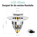 Homonic - Universal Sink Plug Replacement, Pure Copper, Double Seal, Fits 32-42 mm