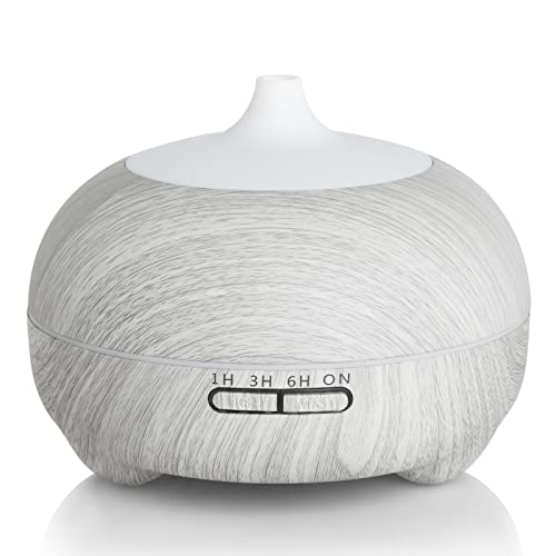 White 500ml essential oil diffuser designed for aromatherapy and humidification, featuring ultrasonic technology and 14 LED lights, ideal for use in bedrooms, spas, and yoga sessions, perfect as a gift for families, lovers, and friends.