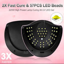 LKE - 220W UV Nail Lamp with 4 Timers, Fast Drying LED Gel Polish Dryer