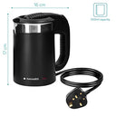 Navaris - Electric Travel Kettle 0.5L with Dual Walls, Boil Dry Protection, 1100W