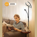 Antenlicht - Dimmable Black Floor Lamp with Flexible Reading Light & Remote Control