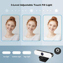 Tecknet - 1080P Streaming Webcam with Microphone & 3-Level Brightness Adjustments