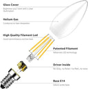 Generic - 4W E14 LED Filament Candle Bulb, 2700K Warm White, 6 Pack