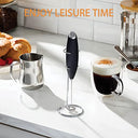 Lrocaoai - Powerful Milk Frother & Steamer with Upgraded Titanium Motor for Frappe & Matcha