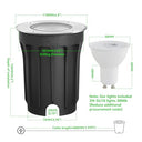 Goodia - Outdoor Recessed Round LED Spotlight, IP67 Waterproof, Warm White 3000K, GU10 Compatible