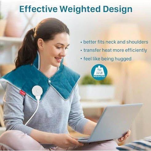 Comfytemp - Weighted Neck And Shoulder Heat Pad With 9 Heat Options