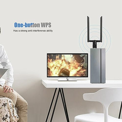 AMZ - Dual Band USB Wi-Fi Dongle Adapter, AC 5.8G Network Card
