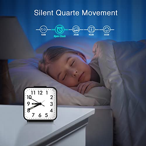 LOFICOPER - 3-Inch Analog Alarm Clock With Night Light And Snooze Function