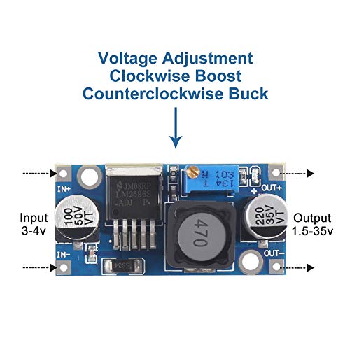 ATNSINC - 10-Pack LM2596 DC-DC Converters, Adjustable Voltage Regulator, High Efficiency Power Supply, Voltage Reducing Module
