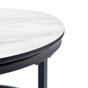 HJhomeheart Set of 2 Round Side Tables in Black and White