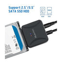 Mueuton - USB 3.0 to SATA III Adapter for 2.5"/3.5" HDD/SSD with Power Supply