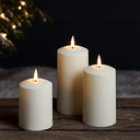 Lights4fun - Set of 3 Waterproof Flameless LED Pillar Candles with Remote Control