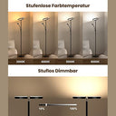 Antenlicht - Dimmable Black Floor Lamp with Flexible Reading Light & Remote Control