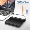 Cocopa - External CD/DVD Drive with USB 3.0, High-Speed Data Transfer, Portable Design