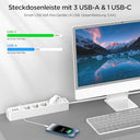 Darbony - 4-Way Power Strip with USB C, Surge Protection, 1.8m Cable