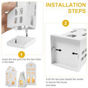 MeYuxg - Mini Light House Metal Candle Holder for Christmas, LED Lantern, White