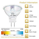 Figame - MR16 Halogen Light Bulbs, 20W 12V, Warm White 2700K, Dimmable, Pack of 6