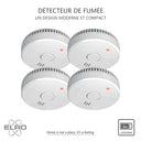 Elro - FS1801 Smoke Detector 4-Pack | 10-Year Sensor | EN14604 Compliant