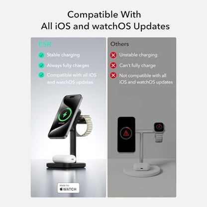 ESR - 3 In 1 Wireless Charging Station For Apple Devices, Black