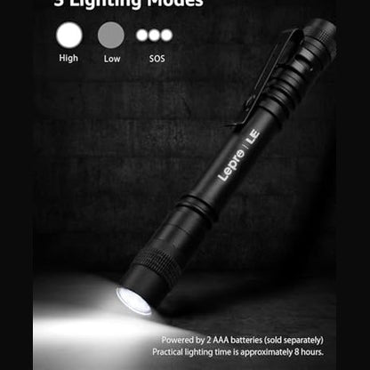 LE - Mini Pocket Pen Torch Light Flashlight C120, Pack of 2