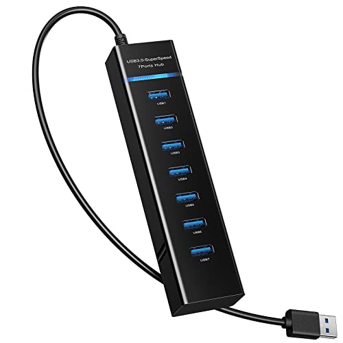 TechGear - 7-Port USB 3.0 Data Hub Splitter for PS4, PS5, Xbox, Mac, and More
