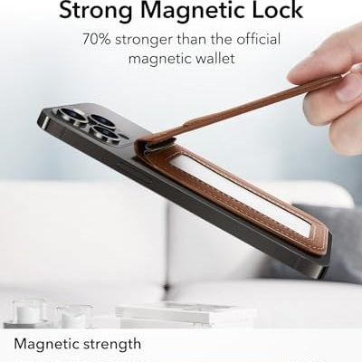 Esr - HaloLock Magnetic Wallet, Vegan Leather, Fits iPhone 12-16, 3-Card Holder