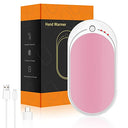 Rechargeable Hand Warmer in Pink and White - Fast Heating, Compact