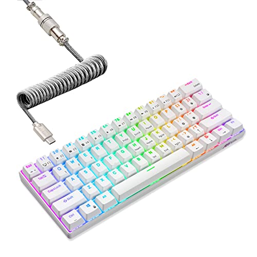 RK Royal Kludge - RK61 60% Mechanical Keyboard, Wireless RGB, Hot Swappable Brown Switch