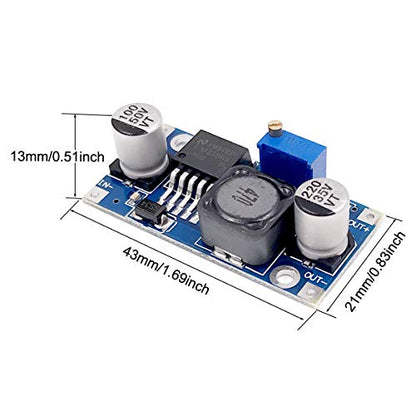 Pack of 10 BULVACK LM2596 DC-DC Buck Converter, Step Down Power Module, DIP Output 1.25V-30V 3A, Color 10, Weight 4.6 oz