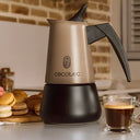 Cecotec - Piccolina 900 Gold Italian Coffee Maker, 450ml Capacity, Ergonomic Handle, Stainless Steel