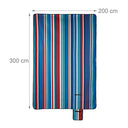 Relaxdays - XXL Insulated Waterproof Picnic Blanket With Carry Handle, Striped