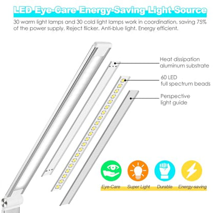 BIENSER - LED Desk Lamp with Wireless Charger, Touch Control, Dimmable Light