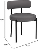 DYHOME Dark Grey Boucle Sherpa Dining Chairs (Set of 2)